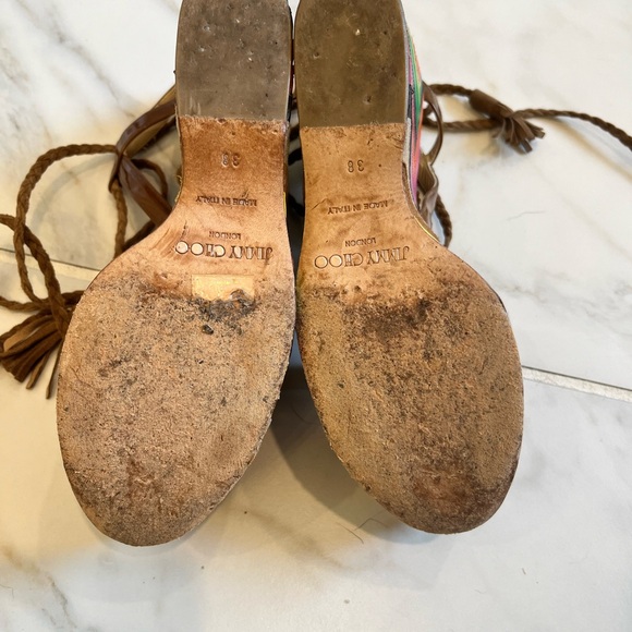 Jimmy Choo size 8 rainbow pearl wedge - Picture 6 of 6